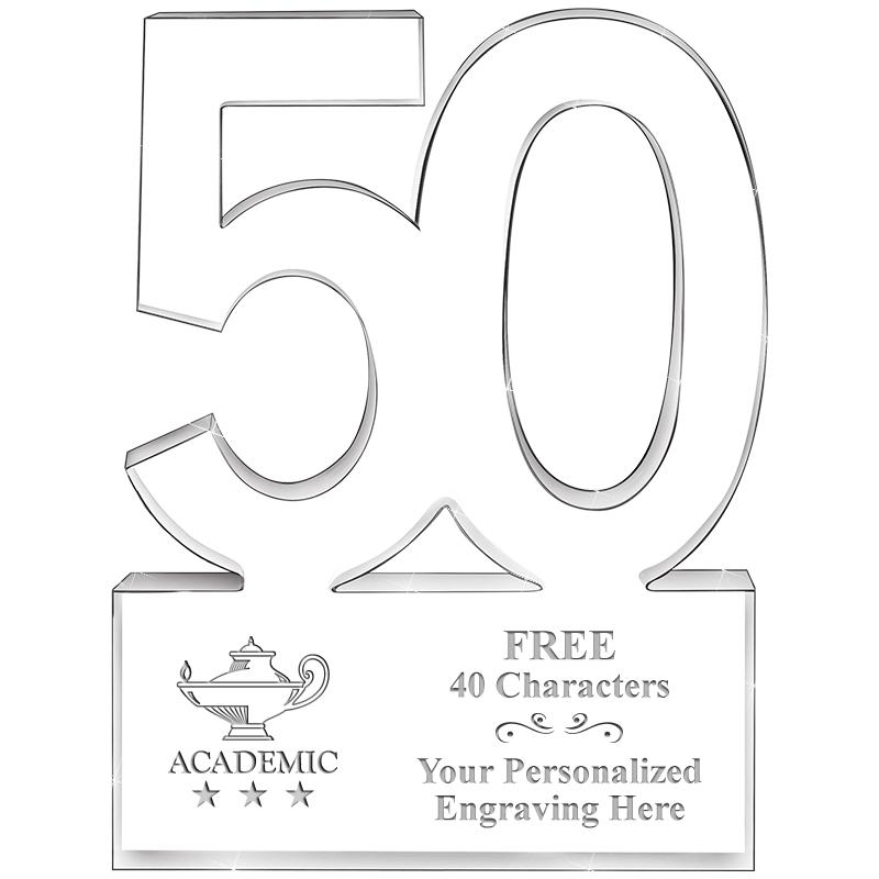 6" 50 YEARS OF SERVICE ACRYLIC