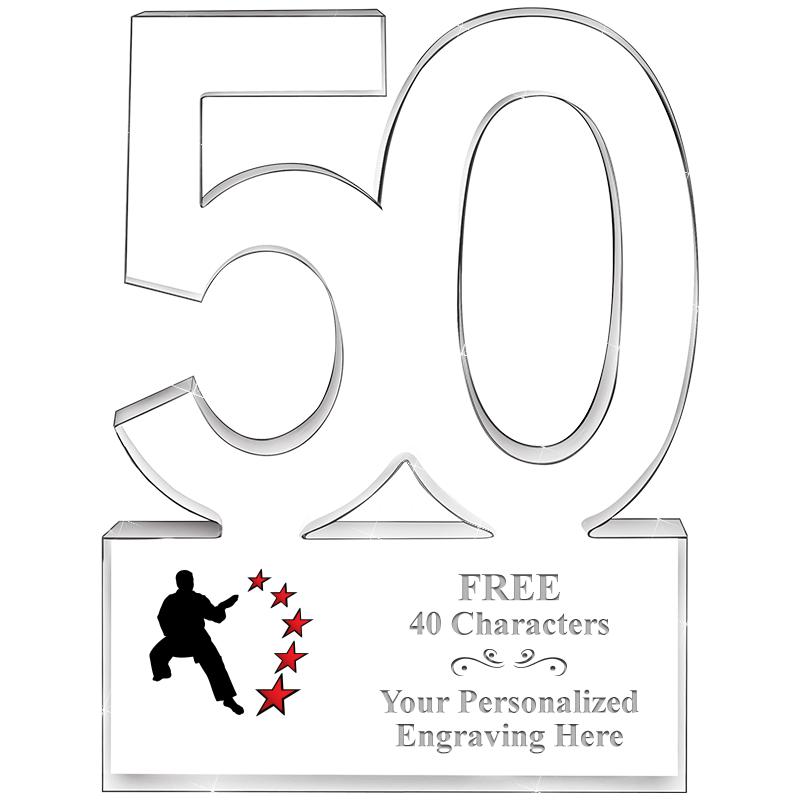 6" 50 YEARS OF SERVICE ACRYLIC