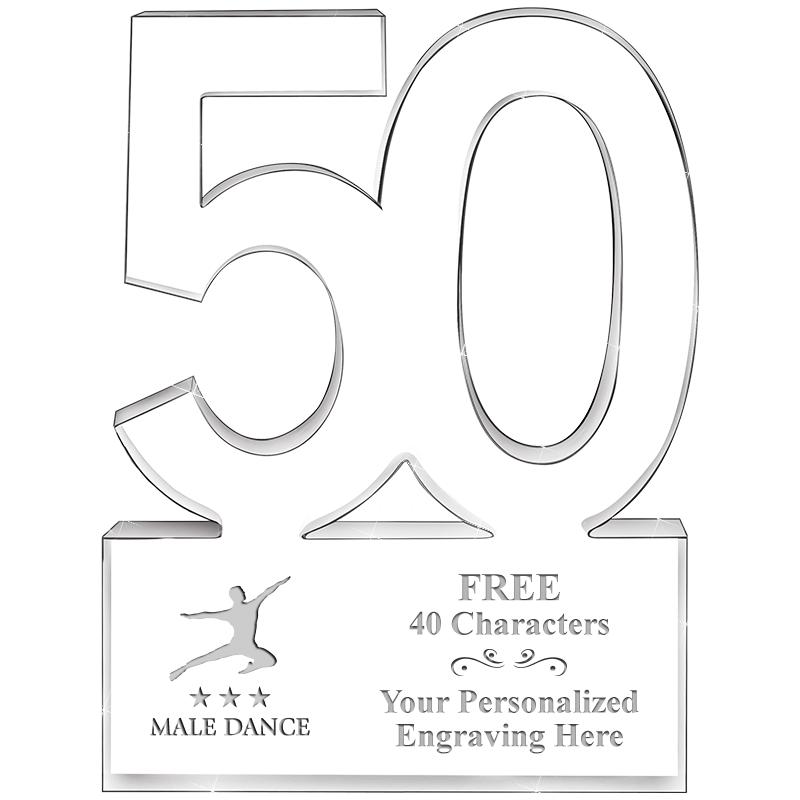 6" 50 YEARS OF SERVICE ACRYLIC