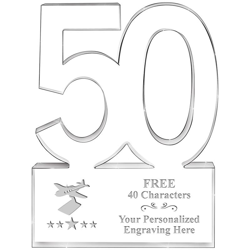 6" 50 YEARS OF SERVICE ACRYLIC