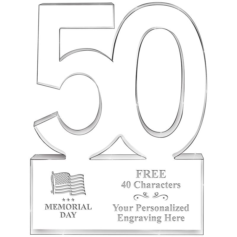 6" 50 YEARS OF SERVICE ACRYLIC