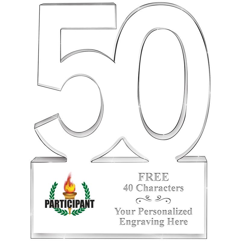 6" 50 YEARS OF SERVICE ACRYLIC