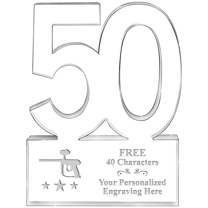 6" 50 YEARS OF SERVICE ACRYLIC