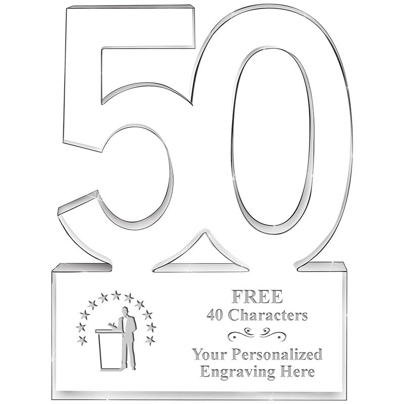 6" 50 YEARS OF SERVICE ACRYLIC