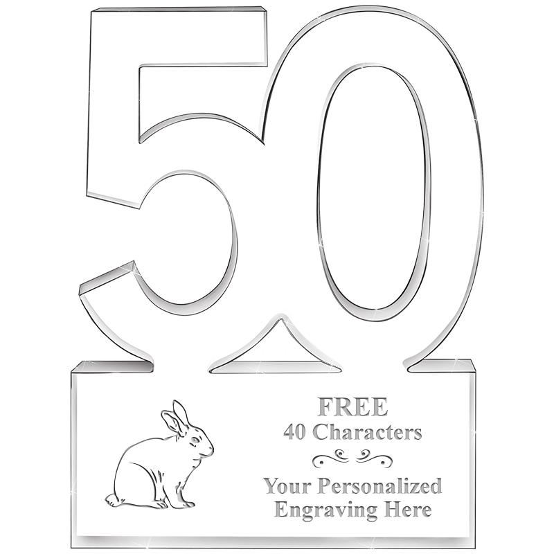 6" 50 YEARS OF SERVICE ACRYLIC