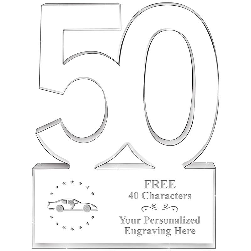 6" 50 YEARS OF SERVICE ACRYLIC