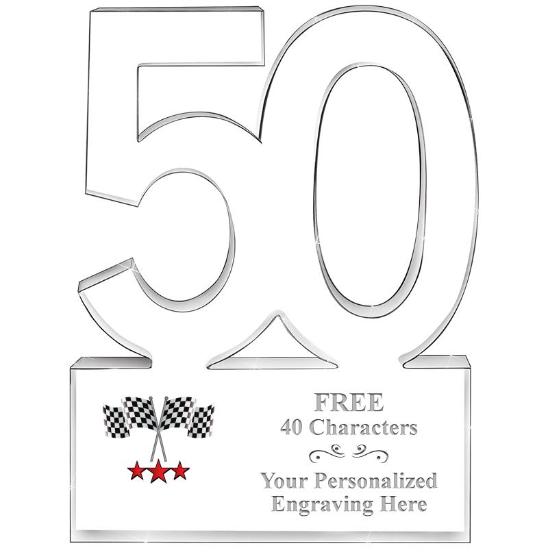 6" 50 YEARS OF SERVICE ACRYLIC