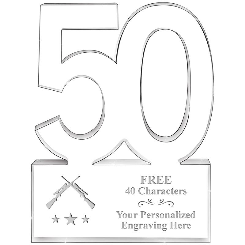 6" 50 YEARS OF SERVICE ACRYLIC