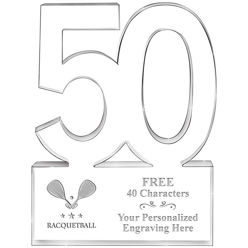 6" 50 YEARS OF SERVICE ACRYLIC