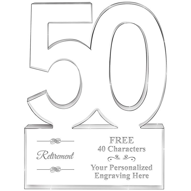 6" 50 YEARS OF SERVICE ACRYLIC