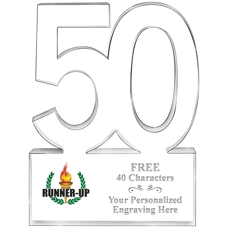 6" 50 YEARS OF SERVICE ACRYLIC