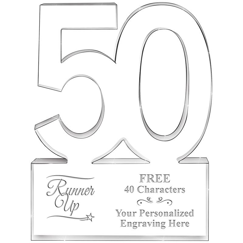 6" 50 YEARS OF SERVICE ACRYLIC