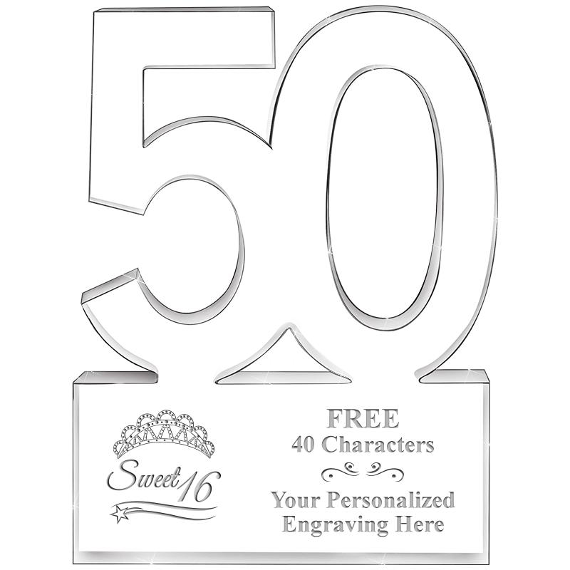 6" 50 YEARS OF SERVICE ACRYLIC