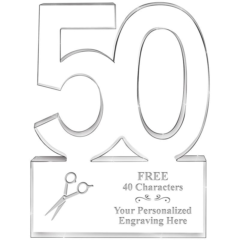 6" 50 YEARS OF SERVICE ACRYLIC