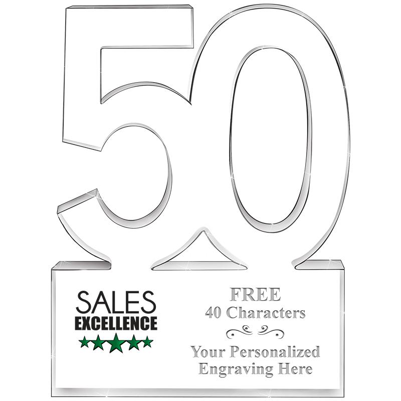 6" 50 YEARS OF SERVICE ACRYLIC