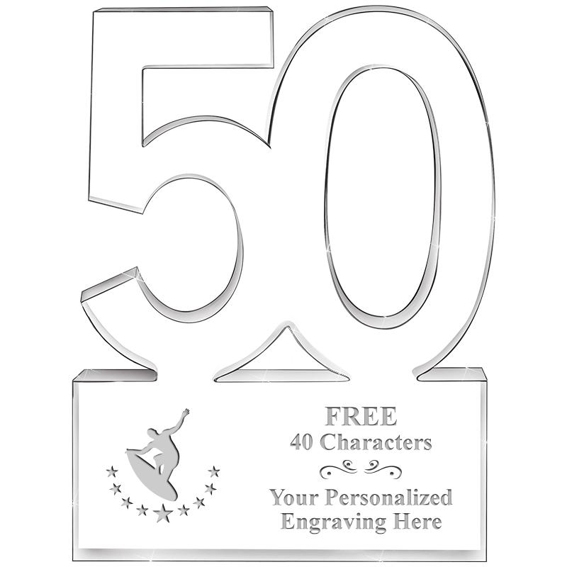 6" 50 YEARS OF SERVICE ACRYLIC