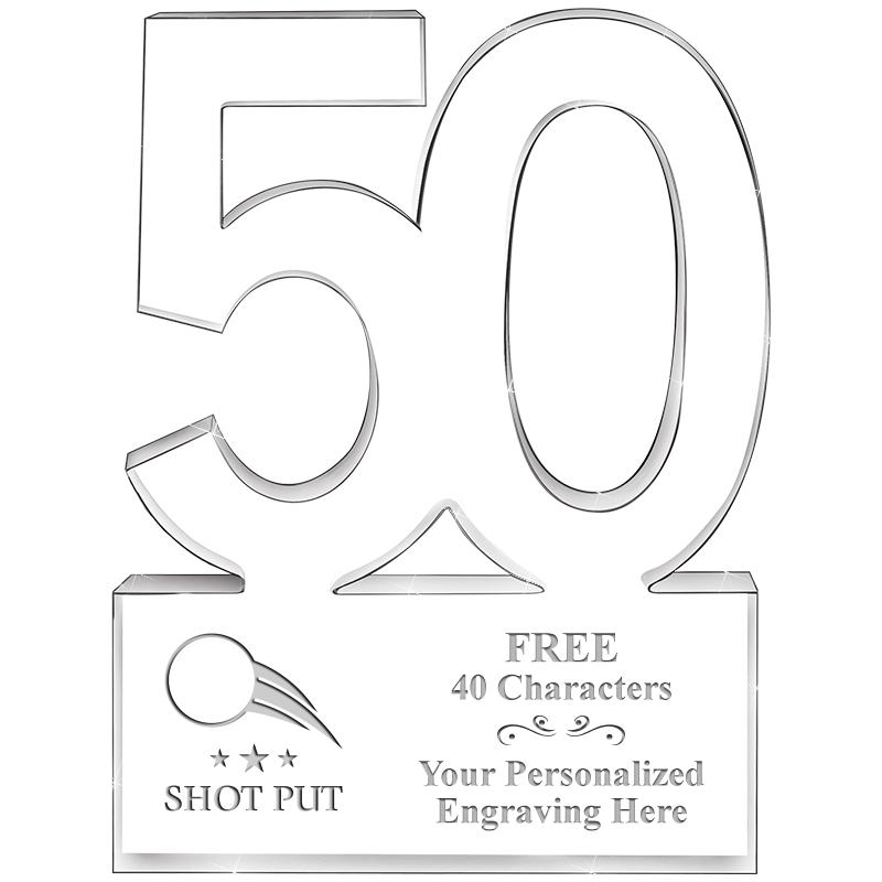 6" 50 YEARS OF SERVICE ACRYLIC