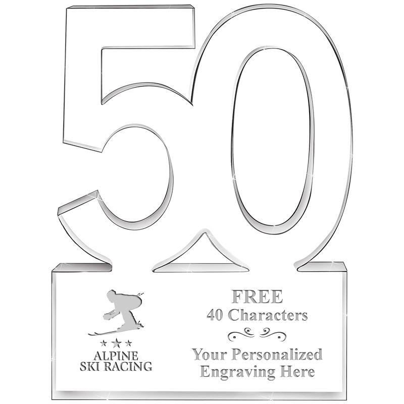 6" 50 YEARS OF SERVICE ACRYLIC