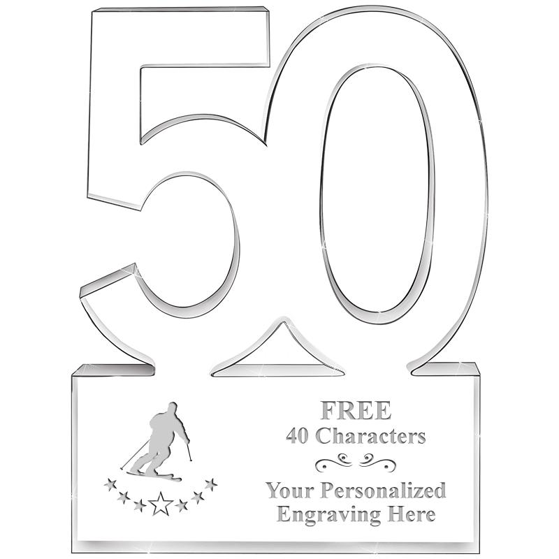 6" 50 YEARS OF SERVICE ACRYLIC