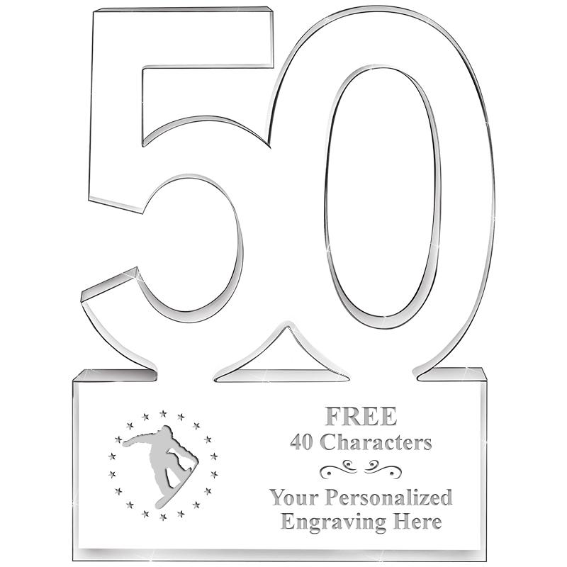 6" 50 YEARS OF SERVICE ACRYLIC