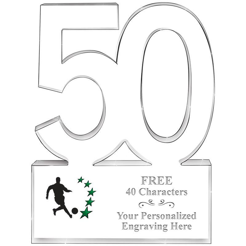 6" 50 YEARS OF SERVICE ACRYLIC