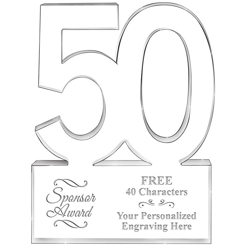 6" 50 YEARS OF SERVICE ACRYLIC