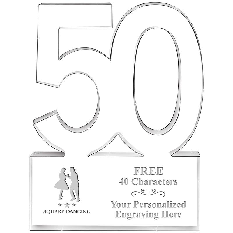 6" 50 YEARS OF SERVICE ACRYLIC