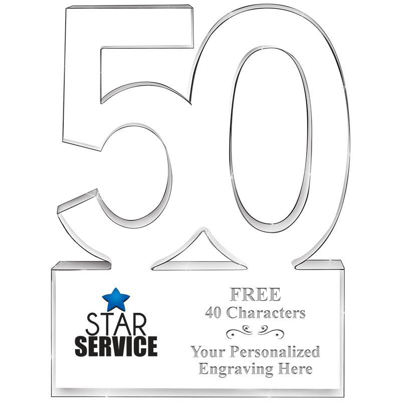6" 50 YEARS OF SERVICE ACRYLIC
