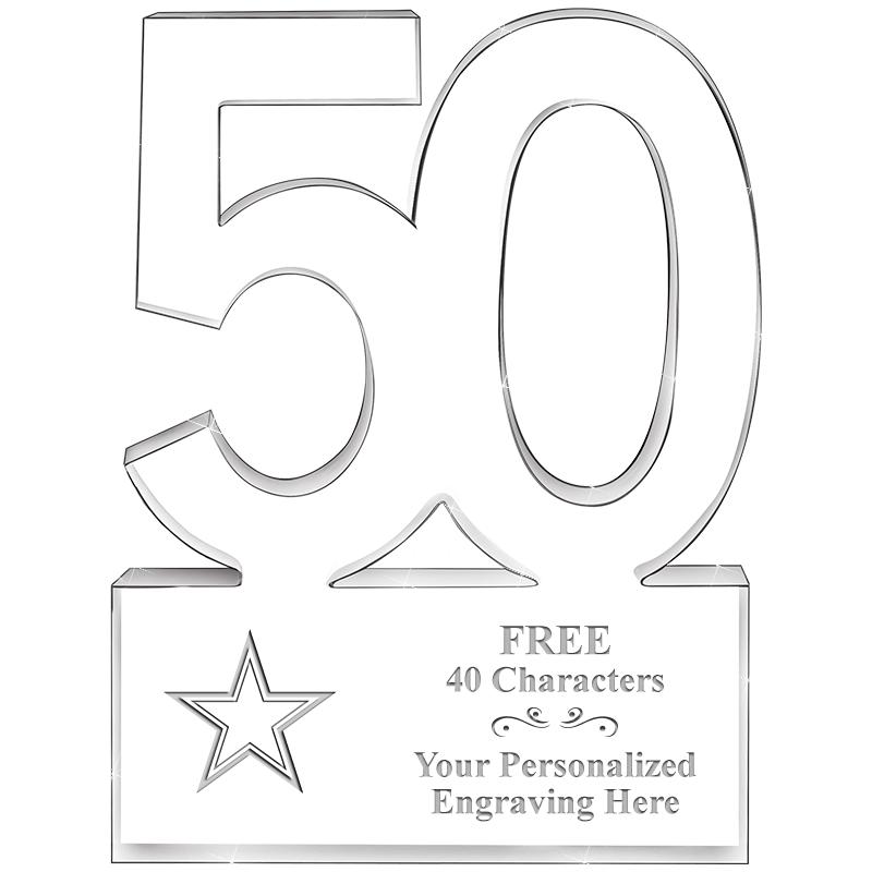 6" 50 YEARS OF SERVICE ACRYLIC