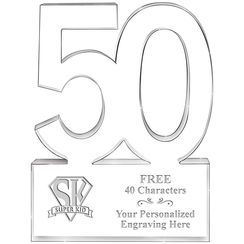 6" 50 YEARS OF SERVICE ACRYLIC