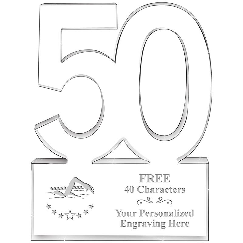 6" 50 YEARS OF SERVICE ACRYLIC