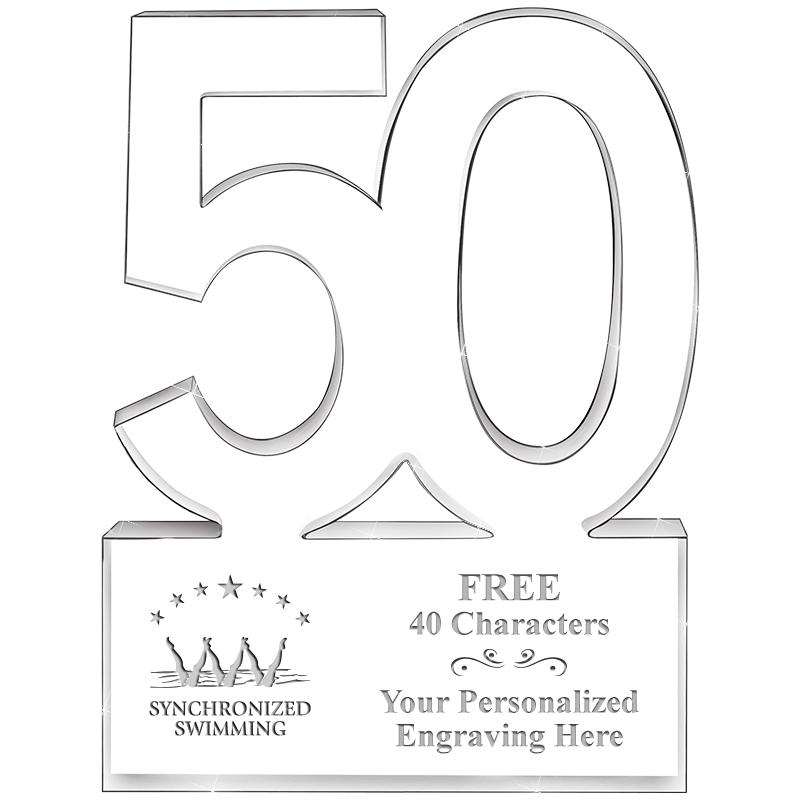 6" 50 YEARS OF SERVICE ACRYLIC