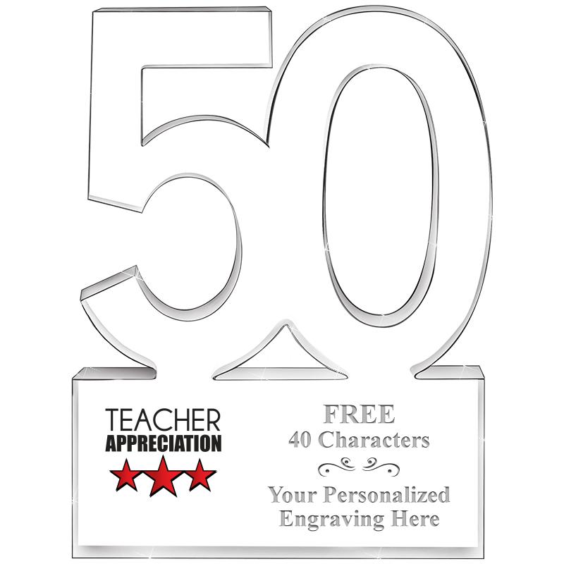 6" 50 YEARS OF SERVICE ACRYLIC