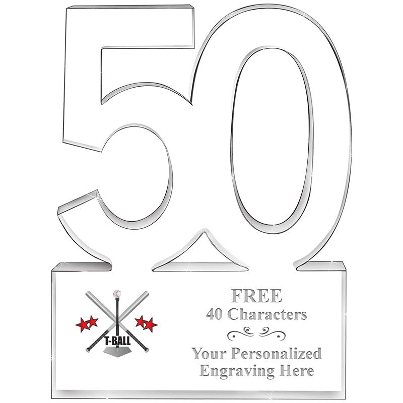 6" 50 YEARS OF SERVICE ACRYLIC