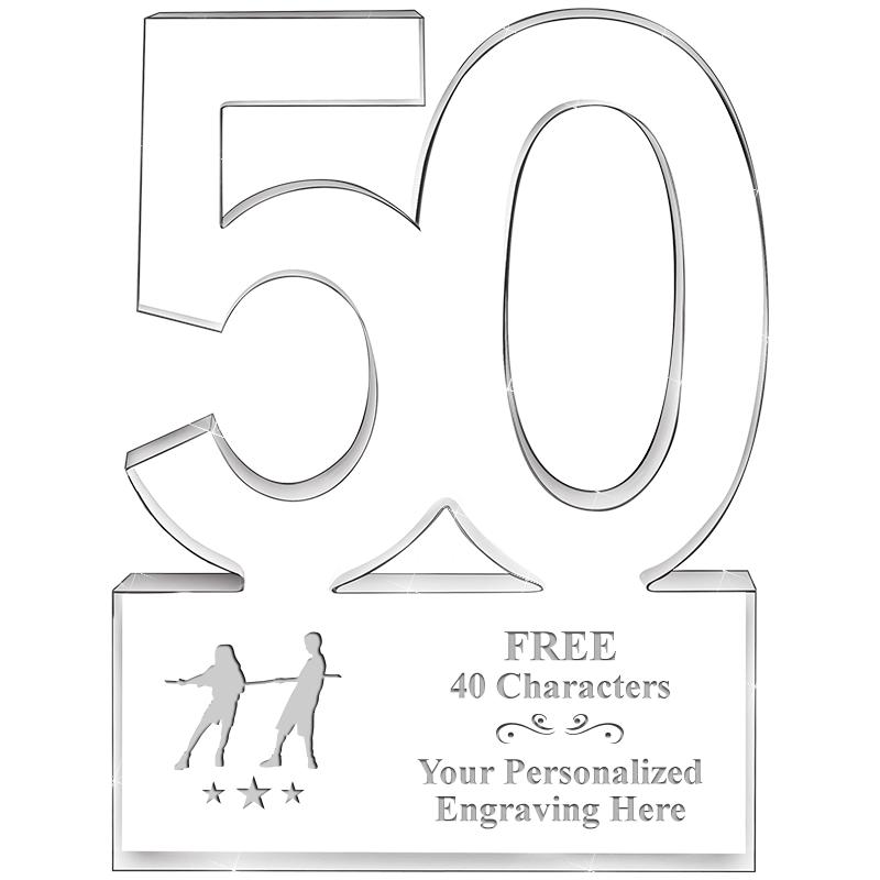 6" 50 YEARS OF SERVICE ACRYLIC