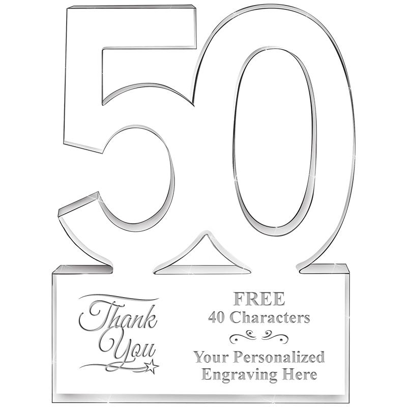 6" 50 YEARS OF SERVICE ACRYLIC