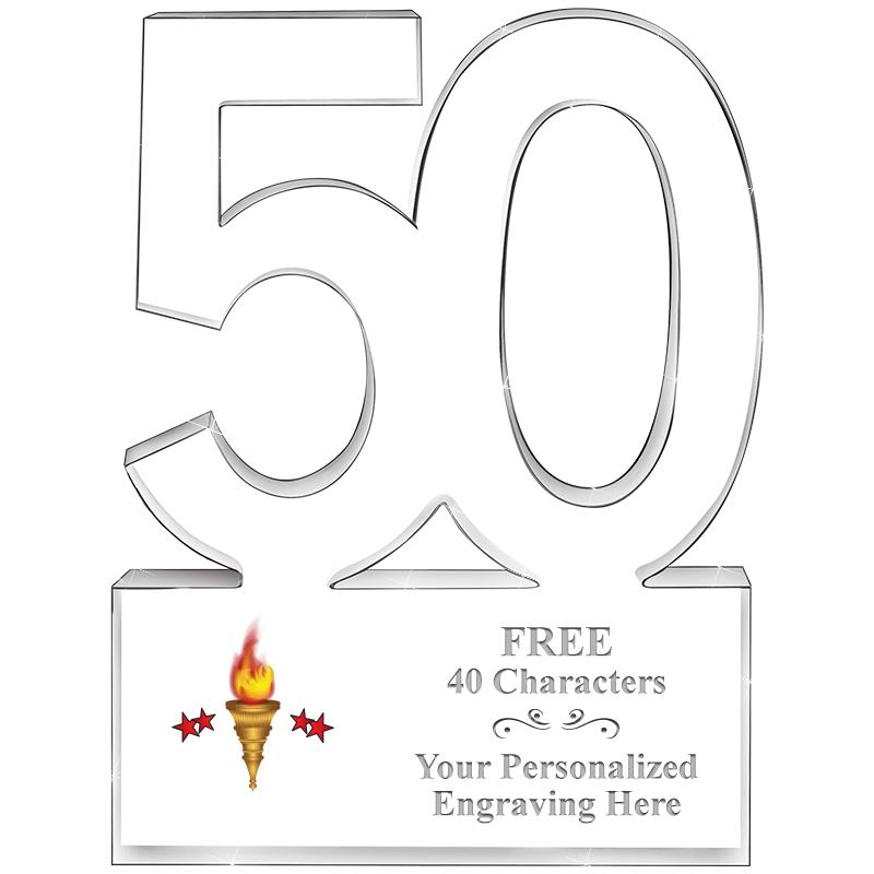 6" 50 YEARS OF SERVICE ACRYLIC