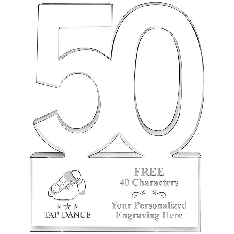 6" 50 YEARS OF SERVICE ACRYLIC