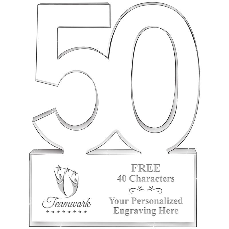 6" 50 YEARS OF SERVICE ACRYLIC