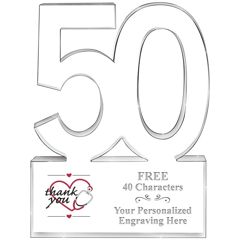 6" 50 YEARS OF SERVICE ACRYLIC