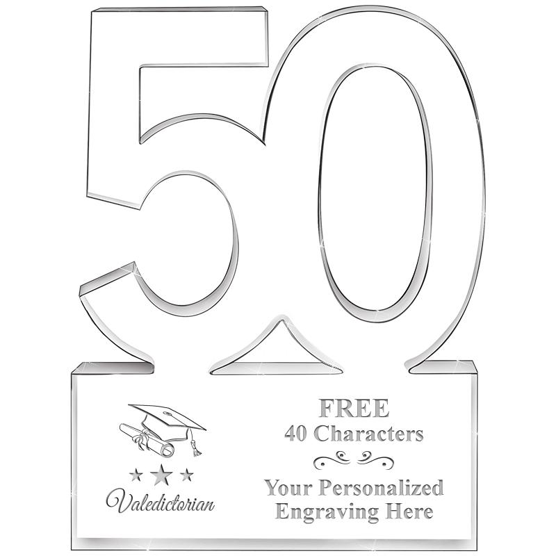 6" 50 YEARS OF SERVICE ACRYLIC