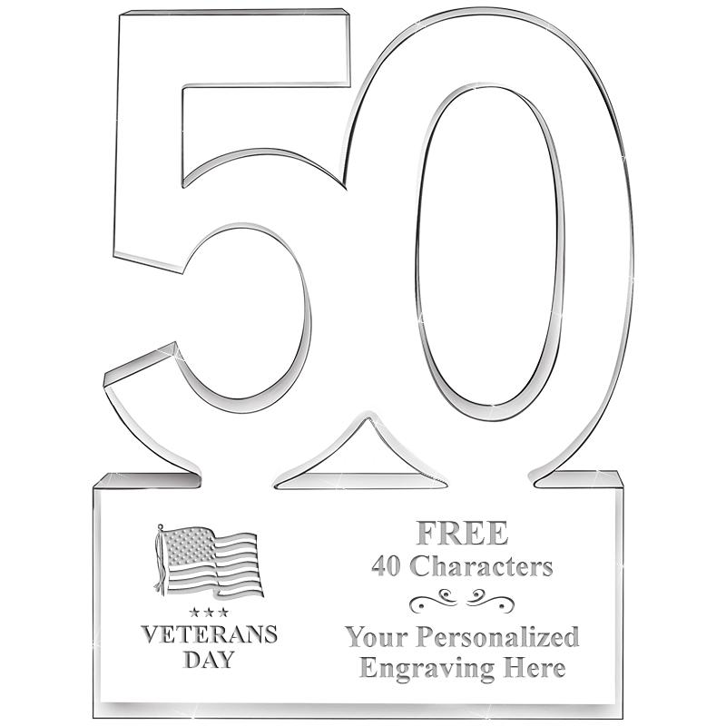 6" 50 YEARS OF SERVICE ACRYLIC