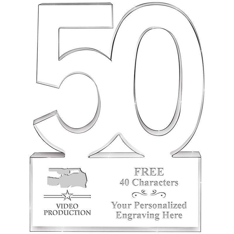 6" 50 YEARS OF SERVICE ACRYLIC