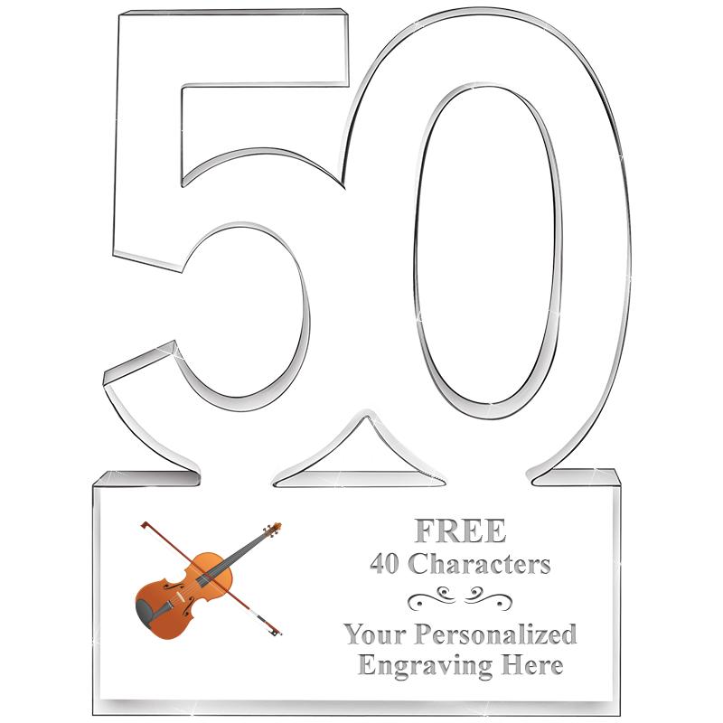 6" 50 YEARS OF SERVICE ACRYLIC