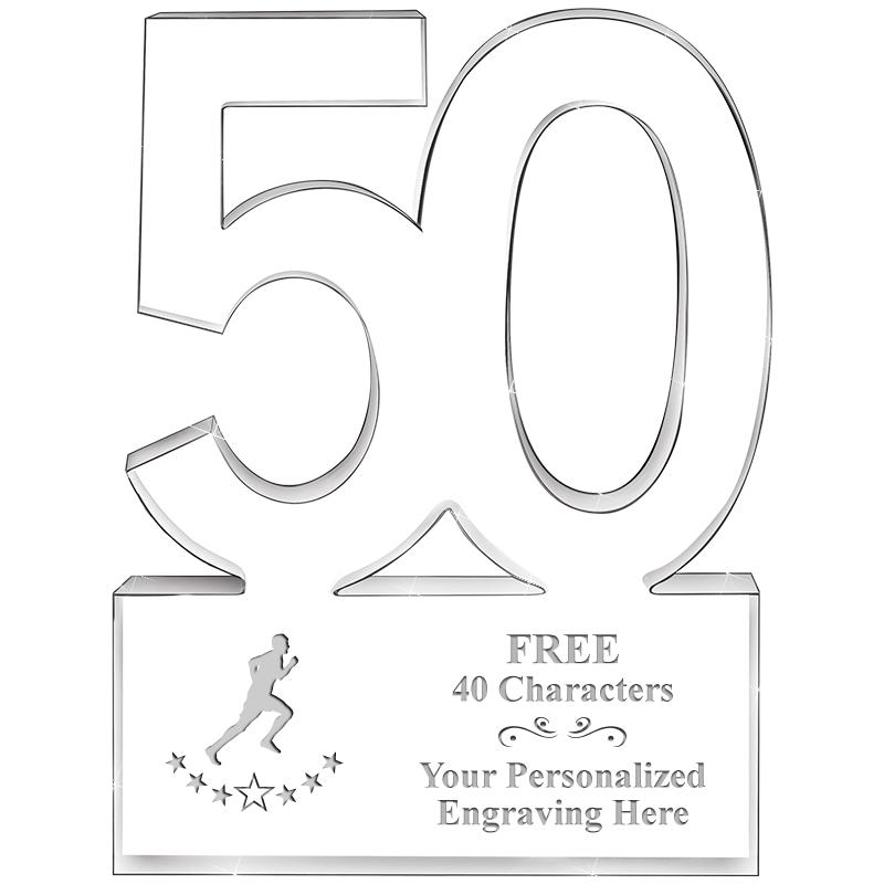 6" 50 YEARS OF SERVICE ACRYLIC