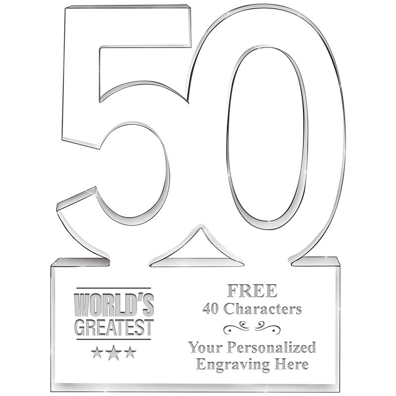 6" 50 YEARS OF SERVICE ACRYLIC