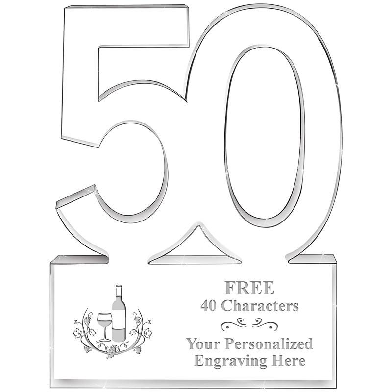 6" 50 YEARS OF SERVICE ACRYLIC