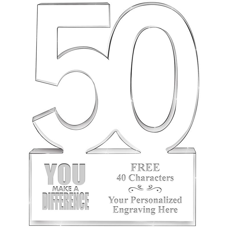 6" 50 YEARS OF SERVICE ACRYLIC