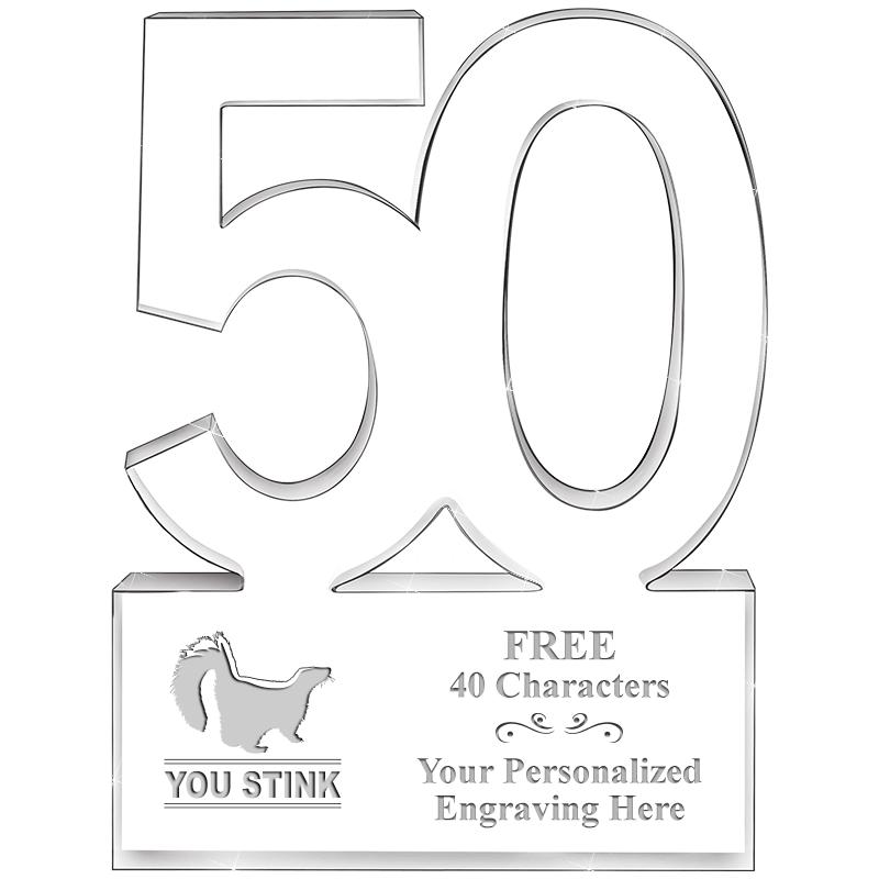 6" 50 YEARS OF SERVICE ACRYLIC