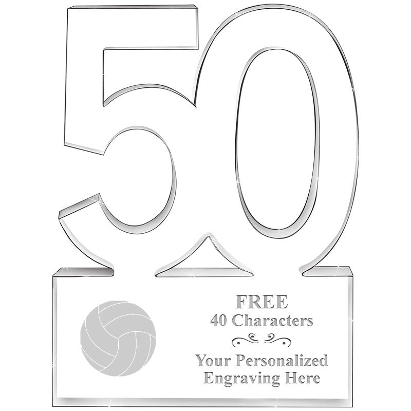 6" 50 YEARS OF SERVICE ACRYLIC